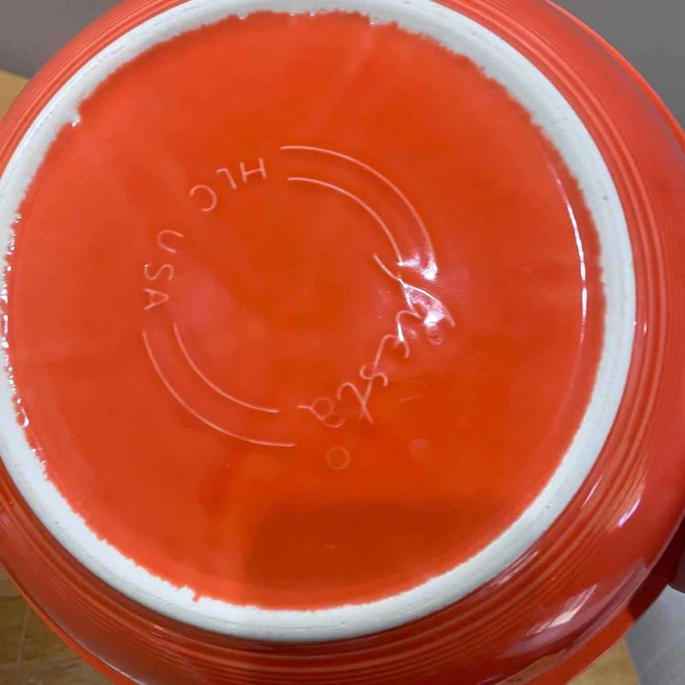 Fiesta Poppy Orange Chip and Dip Bowl Set HLC USA Mid Century Modern Serving 2pc